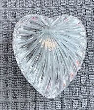 Vintage Crystal Zajecar Heart Shaped Trinket Dish 24% Lead Crystal Yugoslavia picture
