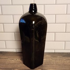 Antique Black Glass Dutch Case Gin Bottle 1870s picture