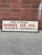 Antique George’s Service Station Farmingdale Long Island New York  Sign Gasoline picture