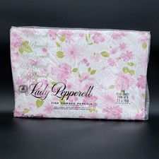VTG 60’s NOS LADY PEPPERELL TWIN FLAT  SHEET PINK FLOWERS FINE COMBED PERCALE picture