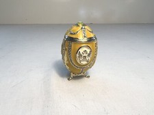 Yellow Egg Trinket Box Jeweled Hinged picture