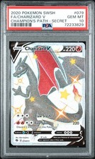 Pokémon TCG Charizard v Champions Path Full Art Secret Rare Card 079/073 Psa 10 picture