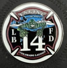 Long Beach California Fire Department Engine 14 Challenge Coin Colorado Lagoon picture