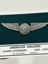 Vintage American Airlines Flight Attendant Stewardess Wings 2.5