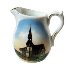 ARGYLE MN MINNESOTA  CHURCH Souvenir ANTIQUE TRINKET CHINA CREAMER picture