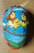Vintage Paper Mache Easter Egg Candy Container West Germany - 4 inch picture