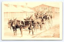 Postcard RPPC Fatigue Duty Co B? 320th Regiment WW1 Horse Drawn Carriage picture