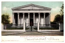 Girard College Philadelphia PA Mica Iron Gates Station Cancel 1909 Undivide- A54 picture