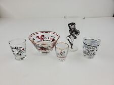 Assorted Vintage Barware Shot Glasses, Snack Bowl, Glass picture