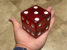 Single Oversized 2.5” Acrylic Lucite Red Dice Die picture