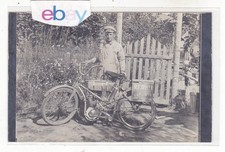 1908 RPPC UTE IOWA WAGNER MOTORCYCLE RURAL MAIL CARRIER RFD No 1 OLD POSTCARD IA picture