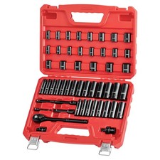 3/8 Inch Drive Impact Socket Set, 50 Pieces, 6-Point Deep & Shallow Sockets, SAE picture