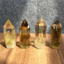 4pcs natural smokey citrine quartz obelisk minera crystal wand point healing picture