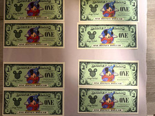 Uncirculated Pristine Lot of 8 $1 Disney Dollars 2001 Series Mickey Mouse picture