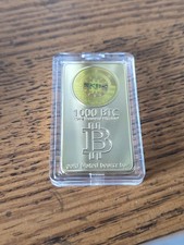 BITCOIN BIT BAR CRYPTO 1000 BTC GP GOLD PLATED BAR COLLECTOR’S EDITION 2025 picture