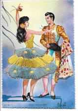ANTIQUE ARTIST SIGNED Postcard        EMBROIDERED   -   
