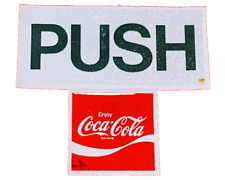 Coca Cola NOS Push Door Unused Peel-Off Sticker Label Collectible Soda Pop COKE picture