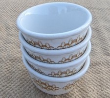 Restaurant Ware Buffalo China Small Bowl SetOf4 White & GoldColor VINTAGE aug23 picture