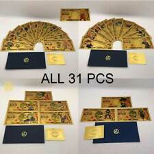 31 pcs Japanese Dragon ballz Gold Anime Gold Banknote Cards For Kids Gift picture