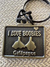Vintage Keychain Galápagos Islands I Love Boobies. Whimsical Rare picture