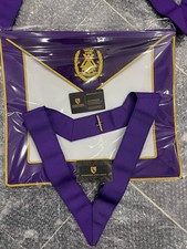 Masonic P.T.I.M (Past Thrice Illustrious Master) Aprons and Collars 3 sets picture
