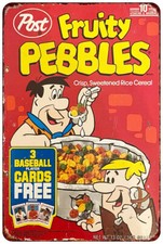 1990s Fruity pebbles cereal box Vintage Look Reproduction metal sign picture