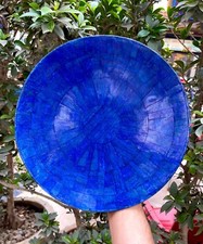 1.5kg natural blue lapis lazuli handmade carving Dinner plate from Afghanistan. picture