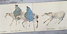 Carol Grigg Framed Lithograph BRINGING HEJIRA HOME Native American Horse 5.5' W picture