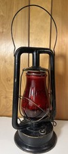 Antique Reagle Kerosene VTG Oil Lantern No 0 Pat 1890 1907 Red Glass Broken picture