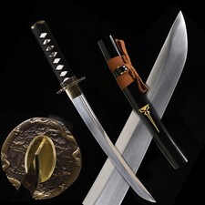 Tanto 9260 Spring Steel Unokubi Zukuri Samurai Short Sword Mini Katana Full Tang picture