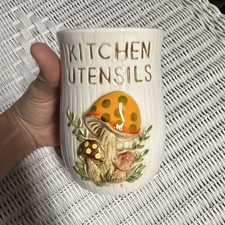vintage Sears and Roebuck marked 1978 Merry Mushroom Kitchen Utensil Holder picture
