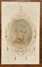 1860s President Abraham Lincoln CDV Ornate Frame w/Revenue Tax Stamp picture