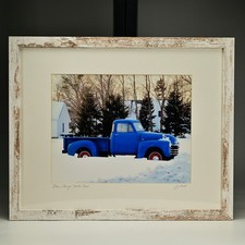 SCHELL Original Vintage Signed 1950s Chevy Pick Up Truck Landscape Photograph picture