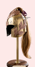 ZAIN Medieval Lord Elven Helmet W/Plume 18GSteel Knight Armor Fantasy Elf Helmet picture