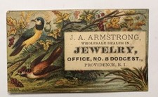 Victorian jewelers trade card c1880s JA Armstrong 8 Dodge St Providence RI B68 picture