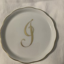 HEREND,  COASTER WITH MONOGRAM LETTER J, 643001-j, W/24KT GOLD, BRAND NEW picture