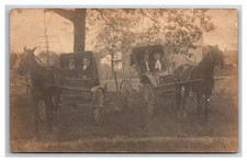 RPPC ~ Ash Grove MO ~ Historic homes & Horse & carriage Missouri Greene County picture