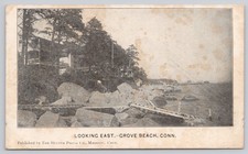 Looking East Grove Beach Connecticut Unposted Postcard picture