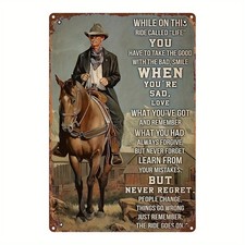 Vintage Western Cowboy Riding Horse Tin Metal Signs Home Décor 8x12 picture