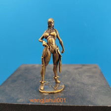 Brass Pretty Girl Handmade Model Ornament Toy Gift picture