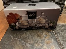 Mikasa Crystal Salina Clear Glass Vintage 3.3 Individual Jam/Marmalade Set-NEW picture