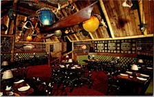 Vintage TRADER VIC'S Lanai Room Boston Statler Hilton Hotel Tiki Bar Postcard picture