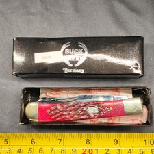 Buck Creek 6111 Trapper SAJ Knife Red Bone Solingen Germany w/box picture