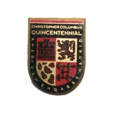 Vintage 1992 American Embassy Madrid Christopher Columbus Quincentennial Pin picture