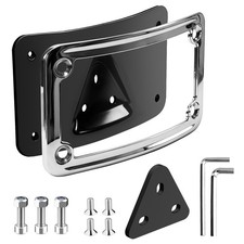 3148 Curved Laydown License Plate Mount W/Frame for Harley Davidson 3 Hole picture