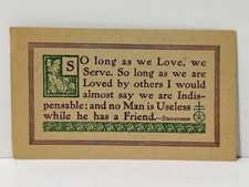 Rare Roycroft Elbert Hubbard Early 1900s Motto Card Antique Arts & Crafts Era picture