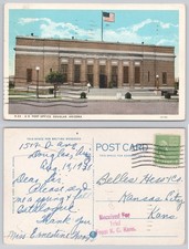 1928 Douglas Arizona Post Office Curt Teich Postcard Sent To Kansas City picture