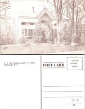 McDonough NY J.P. Hill Residence Built in 1830's, Black & White Postcard 72287 picture