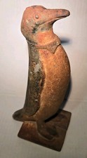 Vtg 1920s Hubley Or Littco Cast Iron Penguin Doorstop W Bow Tie 10.5 In Tall picture