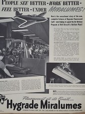 1940 Sylvania Hygrade Miralumes Fortune WW2 Print Ad Q4 Fluorescent Bell Factory picture